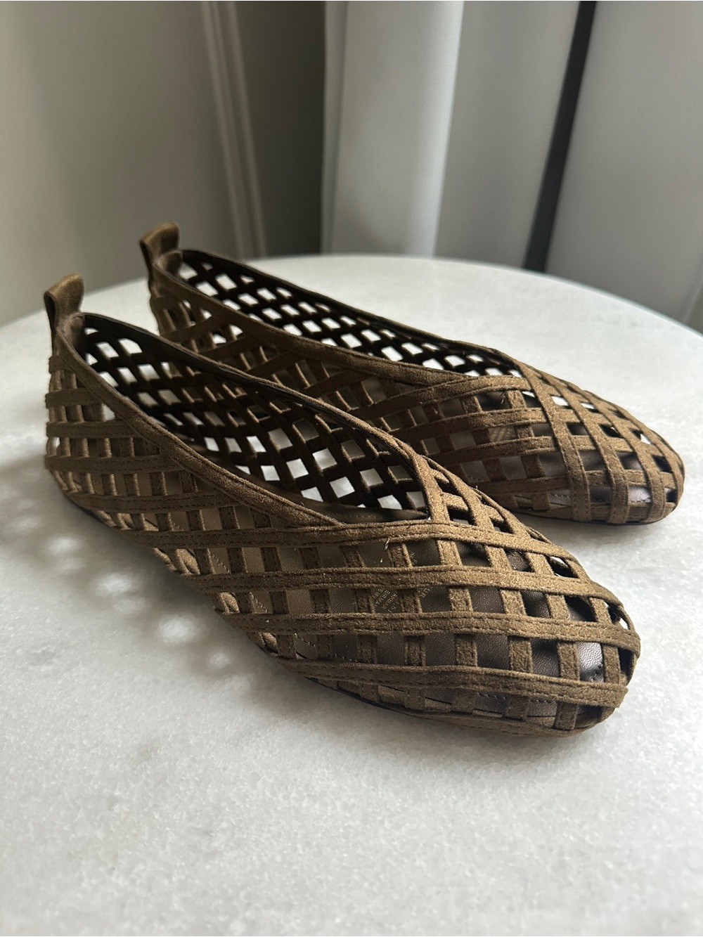 H&M Woven Lattice Slip-On Flats